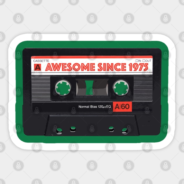 Classic Cassette Tape Mixtape - Awesome Since 1975 Birthday Gift Sticker by DankFutura